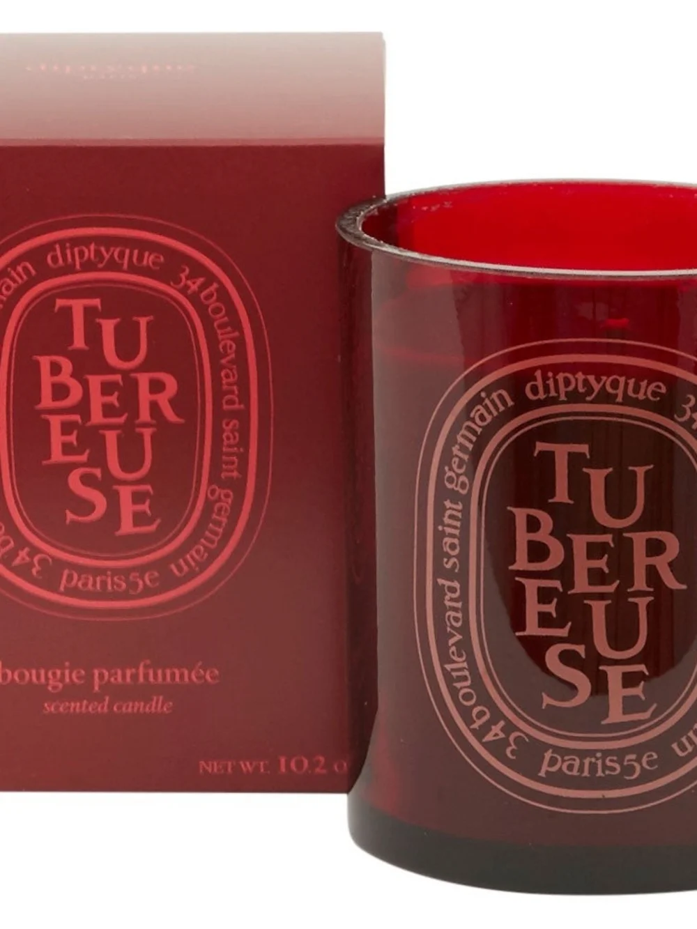Diptyque Tubereuse Scented Candle - Deep Red Glass - Picture 1 of 4